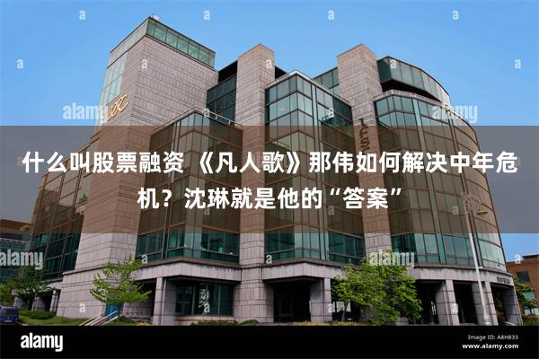 什么叫股票融资 《凡人歌》那伟如何解决中年危机？沈琳就是他的“答案”